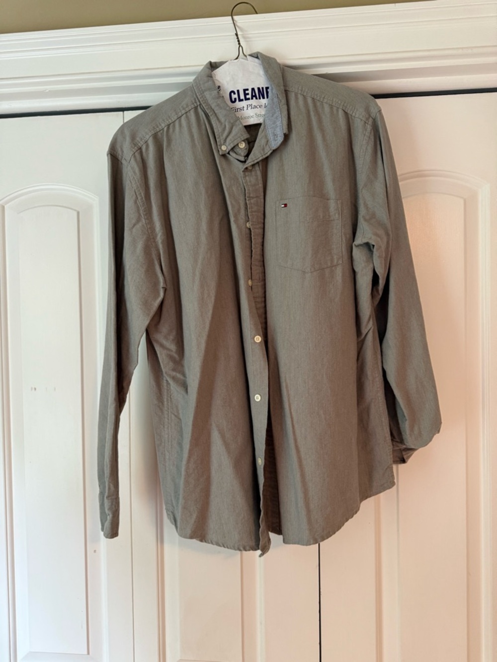 Tommy Hilfiger Olive Gray Classic Fit Shirt